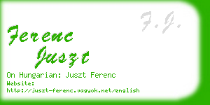 ferenc juszt business card